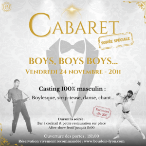 Soirée Cabaret “Boys Boys Boys” – 24 Novembre