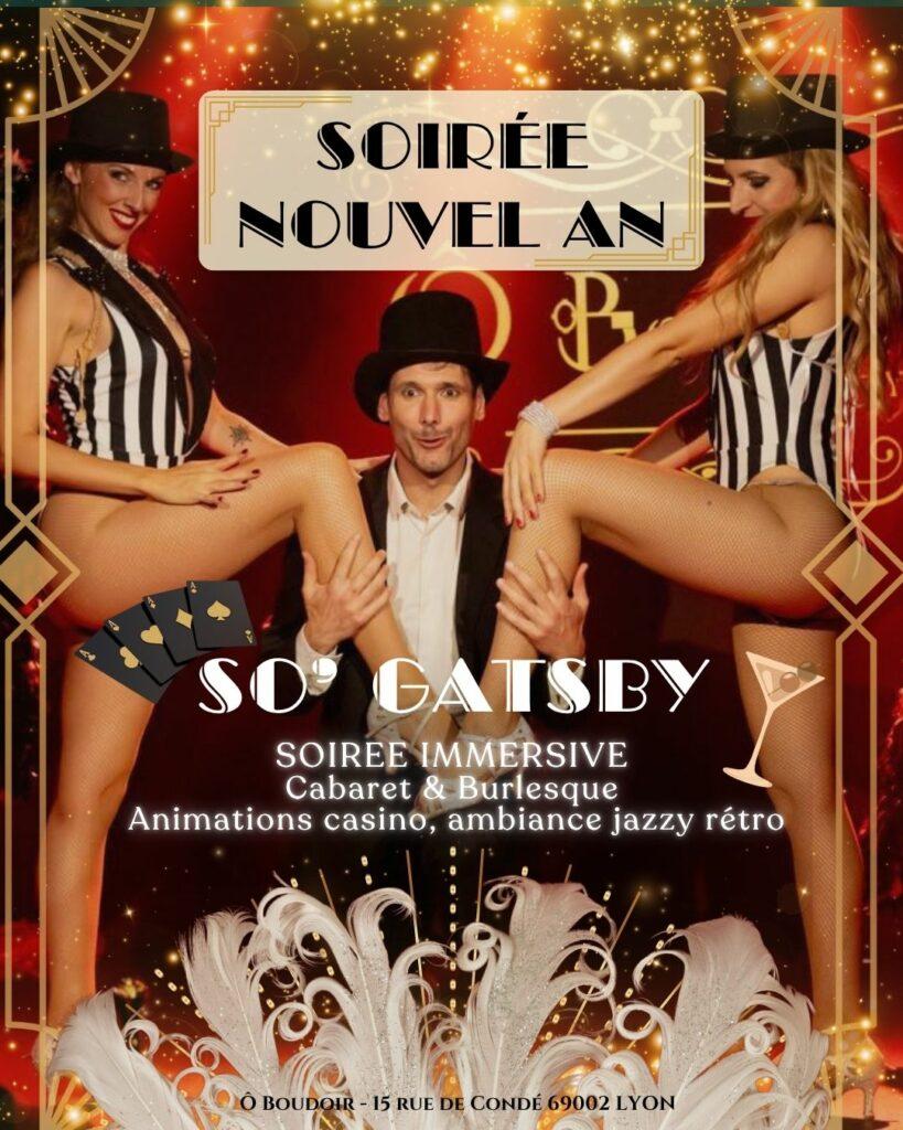 soirée cabaret nouvel an Lyon - spectacle burlesque formule repas - privatisation groupes