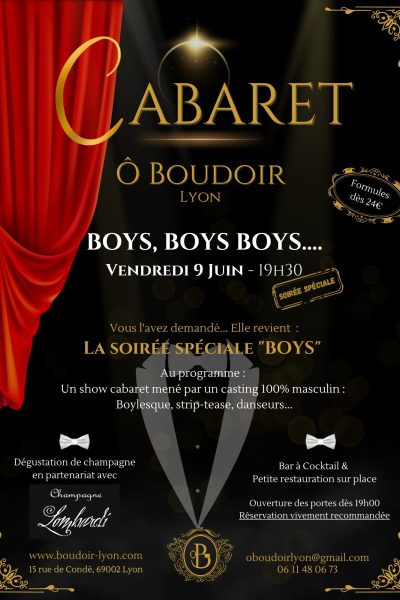 9 juin : Cabaret spécial BOYS