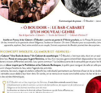 Ô Boudoir – Ecole et cours, cabinet coaching, EVJF et bar cabaret de Féminité, glamour et sensualité.